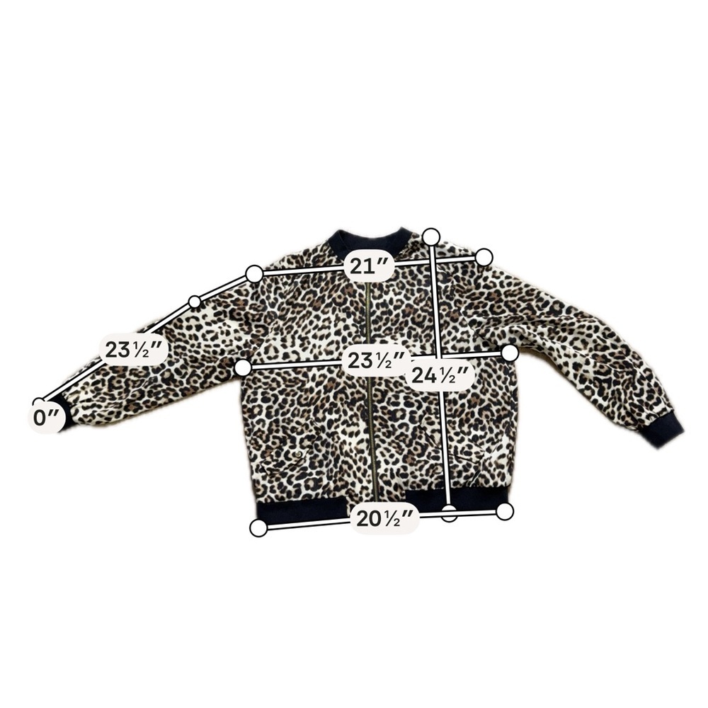 Susan Graver Leopard Print Bomber Jacket Size L Zip Animal Print Chic - Picture 8 of 8